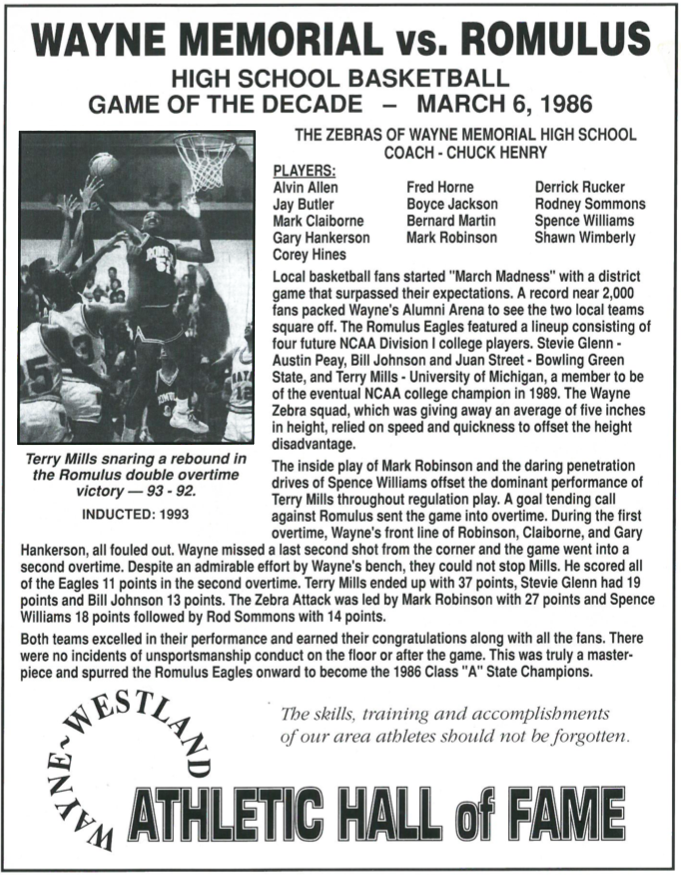 1986 - Basketball - Mayne Memorial vs Romulus