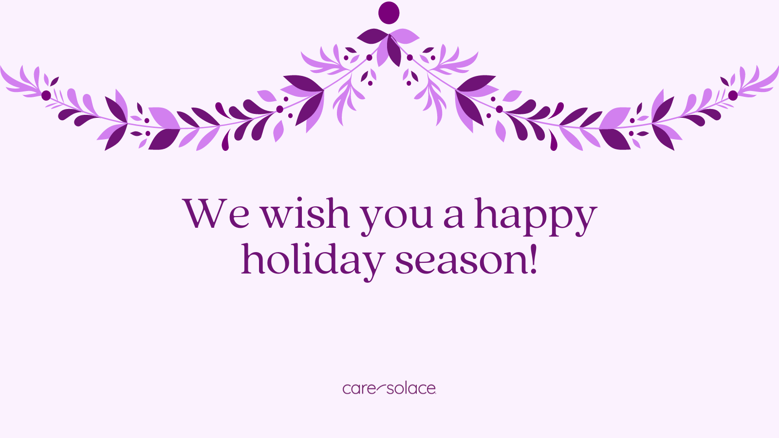 We wish you a happy holiday season! Care Solace